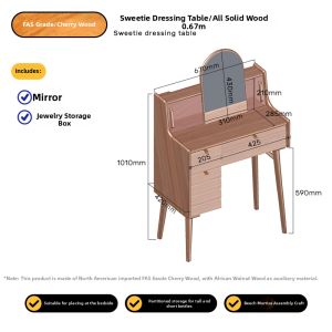 HOUYE | Compact Multifunctional Dressing Table Nightstand