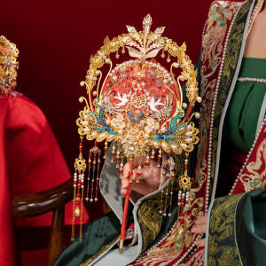 Dance Embroidery Edge Circular Fan DIY Material Package Double-Sided Finished Product Wedding Fan Bride Wedding Gift Xiuhe Circular Fan Fancy