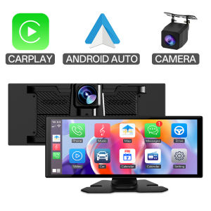 HIPPCRON | HIPPCRON 11.26" Portable Car Radio Multimedia Video Player IPS Touch Screen 1080P DVR Wireless CarPlay Android Auto Dual Lens