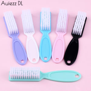 4Pcs/10Pcs Nail Cleaning Brush Scrubbing  Nail Powder Dust Remover Dead Skin Soft Cleaner Long Plastic Handle Grip Manicure Tool