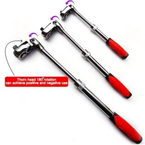 1/4 1/2 3/8 72-Tooth Carbon Steel Retractable Ratchet Wrench Automatic Quick Release Spanner Multifunctional Hand Tool