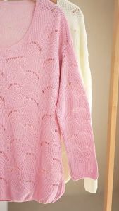 ⚡Port⚡ blouses women new style 2025 Women Thin V-neck Knitwear Hollow-out Pullover Bottoming Shirt Loose Solid Color Knitwear
