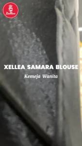 Baju Wanita Samara Ruffle Blouse Tille Rayon Viscose Modern Atasan Cewek Katun Rayon Hitam Coklat Lembut Nyaman Kancing Aktif Depan - XELLEA