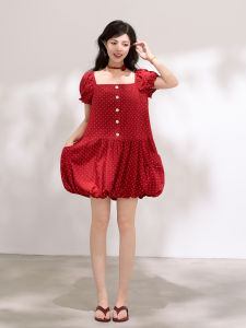 KEIKO | French Sweet Polka Dot Flared Sleeve Loose Dress