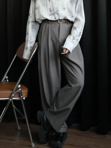 High Waist Straight Leg Suit Pants Womens Loose Vintage Slimming Long Casual Wide Leg Trousers Pure Color Spring Summer New