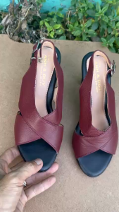 giày sandanl nữ cao gót anh duy xăng đan nữ gót cao 7p da bò thật anh duy sd009