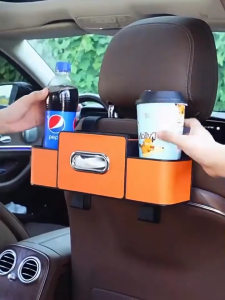 Multifunctional Car Back Seat Organizer with Cup Holder Tissue Box Car Seat Back and Storage Hook
