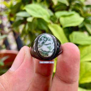 CINCIN BATU GIOK LUMUT TAIWAN ASLI MINIMALIS TOP QUALITY