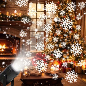 USB Powered Snowflake Projector Lights Christmas Snowflake Projector Led Decor Lights Party Garden Stage Holiday Night Lights