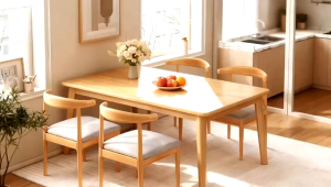 80 × 55 × 75CM wooden Japanese dining table with wide tabletop and good tactile sensation