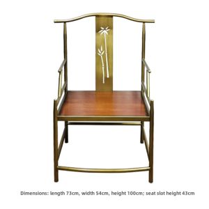 New Chinese Style Hexagonal Metal Luxury Chair Meditation Zen Living Room Hexagonal Gold Ring Chair Iron Alloy Artistic Design