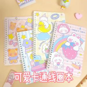 Buku Diary Notebook A5 Motif Kartun Gaya Retro A5 Isi 60 Lembar Buku Catatan Buku Tulis Garis A5 Spiral Buku diary Lucu Buku Agenda