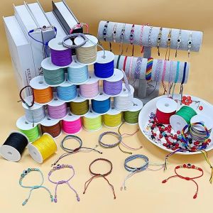 50M/Roll 0.8mm Nylon Beading String Macrame Thread Bracelet String Chinese Knot Cord for Braided Bracelet DIY Craft Jewelry Make