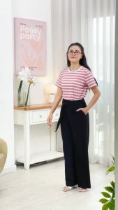 [MUA 2 GIẢM 25K] Quần tây nữ lưng liền ống suông chiết ly có túi dọc hai bên kèm dây thời trang GUMAC QF07049