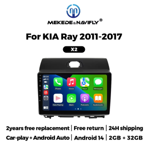 MEKEDE & NAVIFLY 2 Din Autoradio Wireless Carplay Navigation Host Unit Android 14 Car Multimedi GPS Stereo For Kia Ray 2011-2017