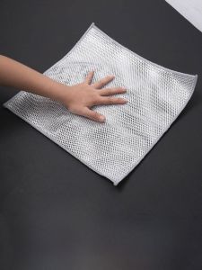 Double Layer Large Size Steel Wire Cloth Silver Thread Dishwashing Cloth Pot Cleaning Scrubber Washcloth Utility Household Tool