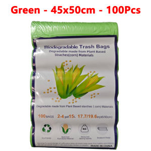 100 Pcs Biodegradable Garbage Bag Thickened And Enlarged Starch Based White Cleaning Bag Point Breaking Storage Bag Garbage Bag