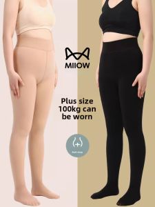miiow | Plus Size Fleece Lined Leggings Womens Autumn Winter Long Pants Anti Slip Underwear Cat Person MiiOW Comfortable Casual Trousers