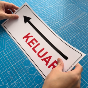 Masuk Keluar Stiker Anak Panah Sign Signage Label Kiri Kanan. In Out Sticker Direction with Left Right Arrow.