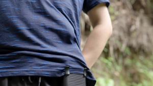 Koonie Portable Waist Fan Rechargeable Strong Airflow 23H Working Time Hands-free Personal Necklace Fan USB Belt Fan for Shirt Fishing Gardening Climbing Cycling Farm Work Hiking