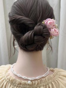 Phụ Kiện Tóc Trung Hoa Thanh Lịch Hoa Cẩm Chướng Ba Răng Cỡ Lớn Phụ Kiện Tóc Cổ Điển Phụ Kiện Tóc Sau Đầu Phụ Kiện Tóc