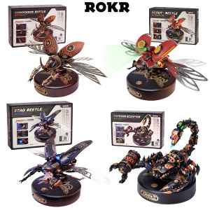 Robotime Rokr 3D Puzzle Series Steampunk Rhinoceros Beetle & Scout Bettle & Storm Beetle & Emperor Scorpion DIY Toys Kids Gifts - MI01~05B/05P