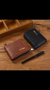 【Xmas SET】VOLUNTEER PU Leather Short Wallet W/ Multifunct Zipper Credit Card Holders AR007
