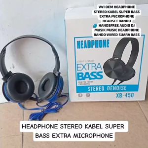 V41 OEM HEADPHONE STEREO KABEL SUPER BASS EXTRA MICROPHONE HEADSET BANDO HANDSFREE AUDIO DJ MUSIK MU