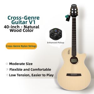Beginner Friendly Hybrid Acoustic Classical Guitar Single Board