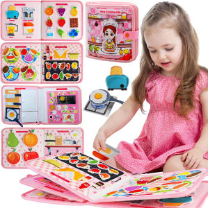 Bé Tập Đi Bận Rộn Ban Montessori Đồ Chơi Giáo Dục Sách Học Cảm Giác Cho Bé Gái 3-6Y Phát Triển Kỹ Năng Vận Động Mầm Non Du Lịch Hoạt Động