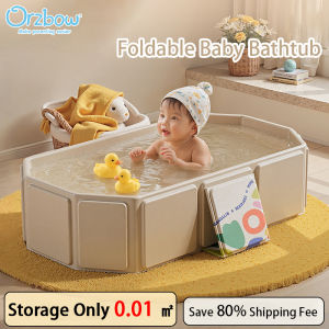 Orzbow Baby Foldable Kids Bathtub for Infants with Non-Slip Base Easy Storage Portable Baby Bath Tub for Kids