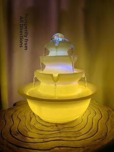 Waterfall Desktop Fountain Circular Water Living Room Wealth Attracting Decorative Ornaments Business Opening Gifts Resin Material