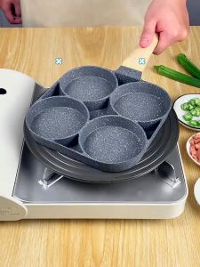 HOME BEST 1pc 4 Hole Non Stick Egg Frying Pan Gas Stove Induction Eggs Burger Breakfast Pancake Home Living Kitchenware Appliance