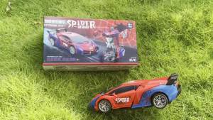 รถบังคับสไปเดอร์แมน แปลงร่างเป็นหุ่นยนต์ RC สำหรับเด็ก 4 ปีขึ้นไป ของเล่นเด็กชายและหญิง