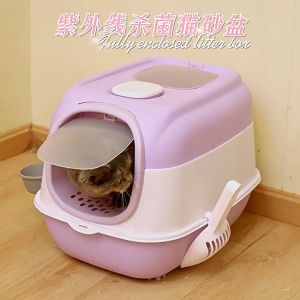 ห้องน้ำแมว กะบะทรายแมว กระบะทรายแมวขนาดใหญ่ ห้องน้ำแมวดับกลิ่น ฆ่าเชื้อ พร้อมที่ตักทราย ห้องน้ำแมวขนาดใหญ่ รุ่นใหม่ ดับกลิ่นได้ดี กระบะทรายแมวโต แมว15โลเข้าได้ ปลดอภัยสำหรับน้อง