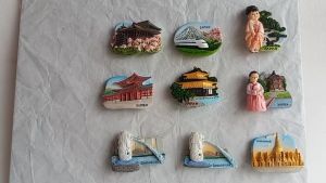 โมเดลภาพสถานที่ท่องเที่ยวสำหรับติดตู้เย็น Japan Korea Singapore Myanmar