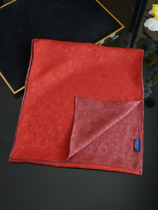 Pure Color True Mulberry Silk Scarf with Long Draping Belt Traditional Chinese Style Floral Luo Non-Woven Fabric for Mom