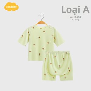 Aengbay | Bộ Đồ Ngủ Hè Tay Ngắn Nhẹ Cho Bé