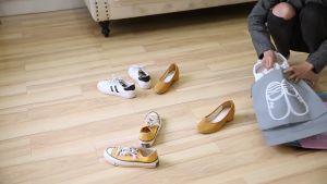 V&S 10pcs Non-woven Shoes Bag Waterproof Dustproof Travel Bag Portable Tote Drawstring Bag For Shoes Storage