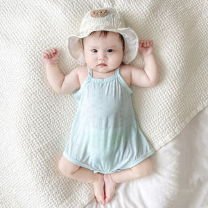 จั๊มสูทใส่ช่วงฤดูร้อนสำหรับเด็กทารกรอมเปอร์สูทสายเดี่ยวผ้าโมดัลไร้รอยต่อชุดคลุมก้นแบบบางสำหรับเด็กทารกชายและหญิงชุดฤดูร้อนสำหรับเด็กทารก