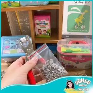 Kìm Bấm Cúc Vành Áo Kim Loại Đa Năng Bộ Kìm Bấm Khuy Kèm Cúc Bấm 9.5mm Thép Không Gỉ Cao Cấp Tiện Dụng Hiệu Quả