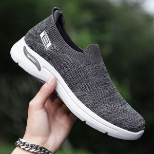 Mens Casual Shoes Mesh Sneakers For Men Slip on Men Rubber Black Soft Shoes Lightweight