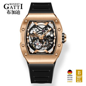 BONEST GATTI | BONEST GATTI Automatic Watch Luxury Brand Tonneau Case Mechanical Wristwatch Luminous Skeleton Dial Watches For Men