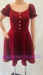 Dress Scuba 7821-85 Lengan Babydoll Import Premium Realpict LD 72-90 PJ 93 CM