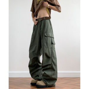 Quần Ống Rộng Gấp American Washed Straight Loose Soldier Casual Wide Leg Pants Cho Nam Mùa Hè Dáng Rộng Thoải Mái