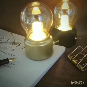 Lampu meja LED 5W mini lamp hias built-in baterai Lampu tidur bulb retro kado lucu