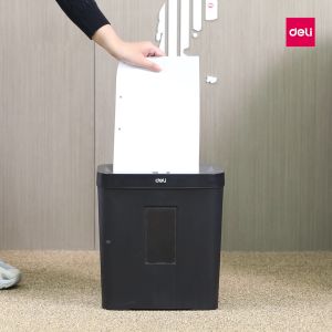 Deli 12L Auto-Feed Paper Shredder Machine Portable Heavy Duty Office 4 Level 5 Minutes 8 Sheets Black ET021