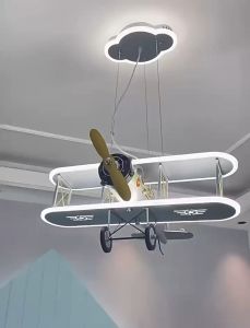 Đèn trang trí treo trần có hình dạng máy bay chiến đấu phù hợp cho phòng ngủ trẻ em