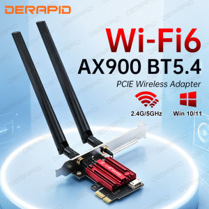 WiFi 6 PCIe AX900 Network Card Adapter Bluetooth 5.4 Dual-Band 900Mbps Wireless for Desktop PC Windows 11/10 Plug and Play