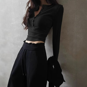 Ankela Red Girl T-shirt Inner Bottoming Shirt Womens Autumn New Arrival Shoulder Fancy Elegant T-shirt Womens Top